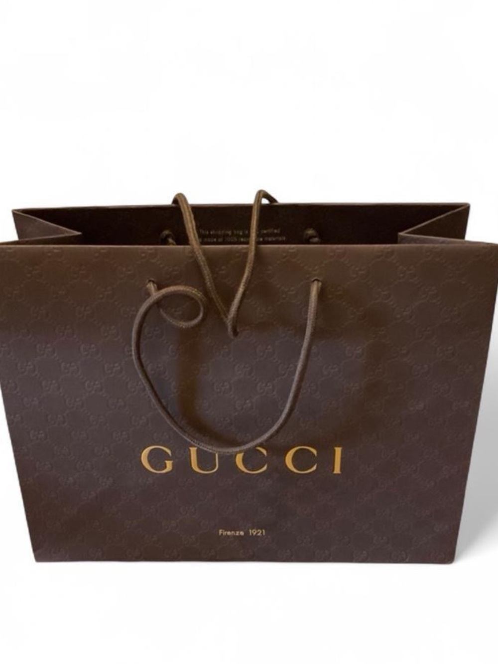 Gucci Brown Embossed Guccissima Shopping Bag with Gold Logo